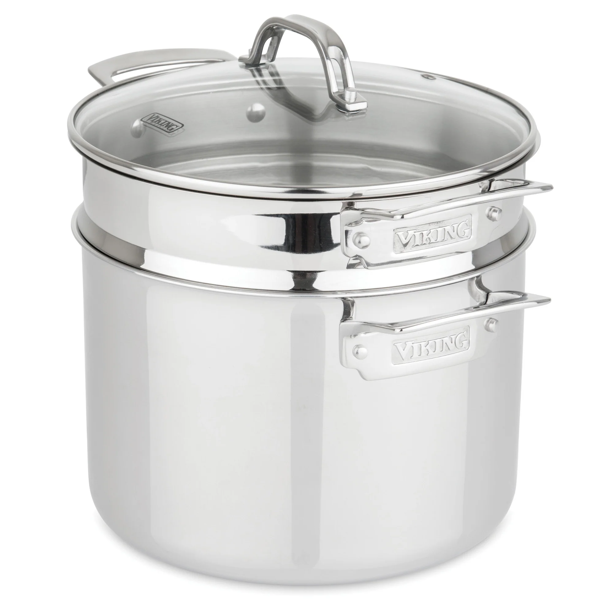Viking 3-Ply Stainless Steel 13-Piece Cookware Set with Glass Lids - Image 12
